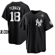 Oswald Peraza Men's New York Yankees Black/White Replica 2024 World Series Jersey