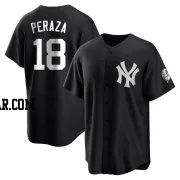 Oswald Peraza Men's New York Yankees Black/White Replica Jersey