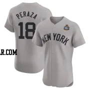 Oswald Peraza Men's New York Yankees Gray Elite Road 2024 World Series Jersey