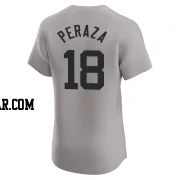 Oswald Peraza Men's New York Yankees Gray Elite Road 2024 World Series Jersey