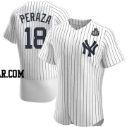 Oswald Peraza Men's New York Yankees White Authentic Home 2024 World Series Jersey