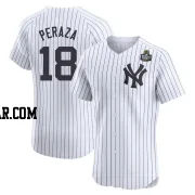 Oswald Peraza Men's New York Yankees White Elite Home 2024 World Series Jersey