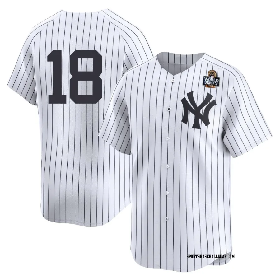 Oswald Peraza Men's New York Yankees White Limited Yankee Home 2nd 2024 World Series Jersey