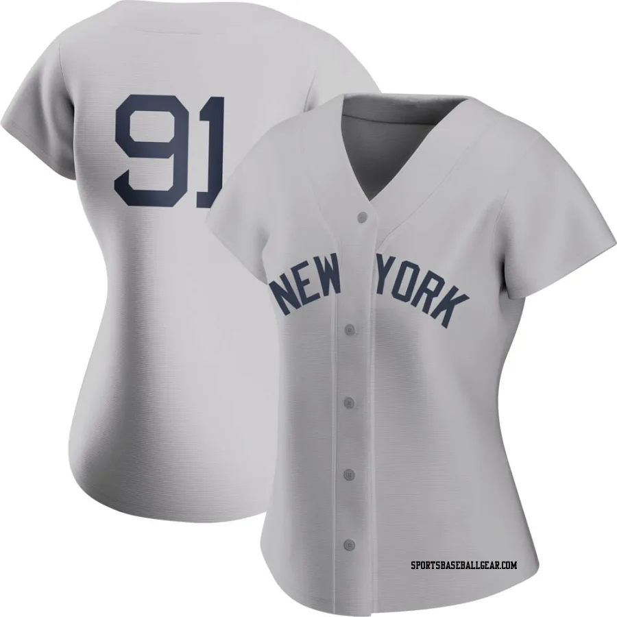 Oswald Peraza Women's New York Yankees Gray Replica 2021 Field of Dreams Jersey