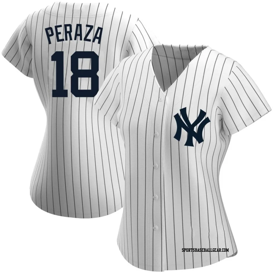 Oswald Peraza Women's New York Yankees White Authentic Home Name Jersey