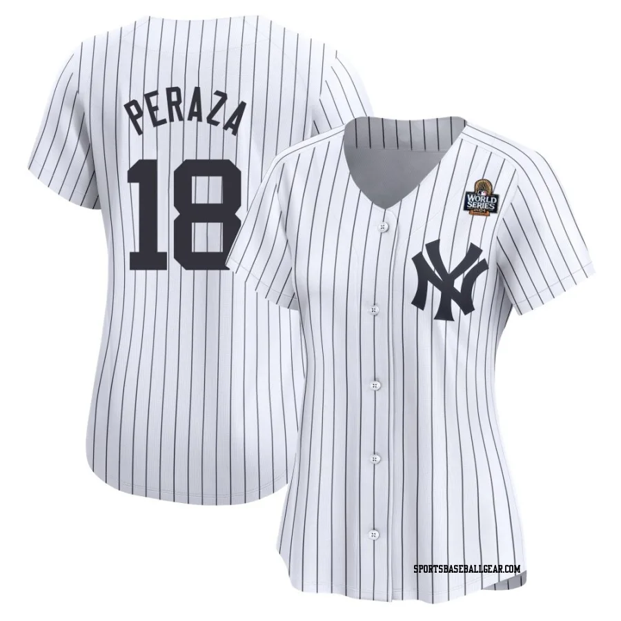 Oswald Peraza Women's New York Yankees White Limited Yankee Home 2024 World Series Jersey