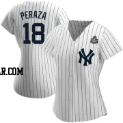 Oswald Peraza Women's New York Yankees White Replica Home Name 2024 World Series Jersey