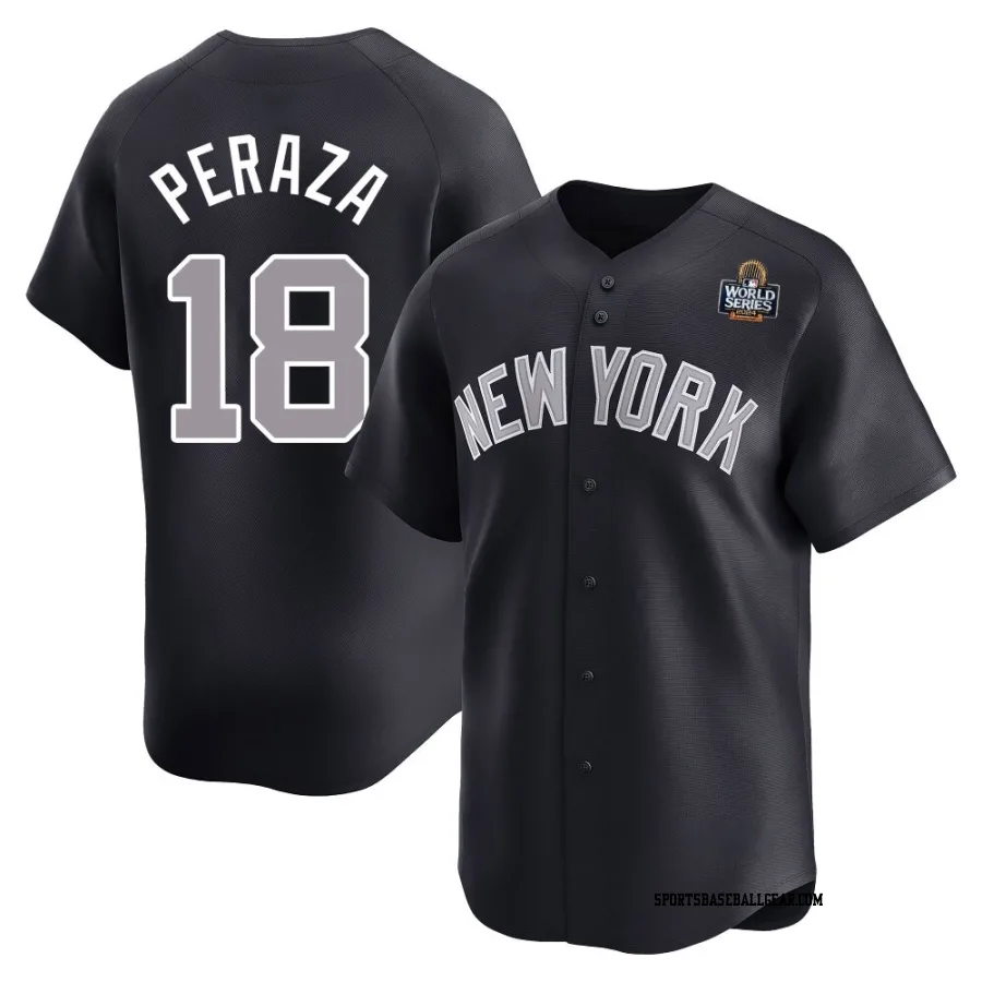 Oswald Peraza Youth New York Yankees Navy Limited Alternate 2024 World Series Jersey