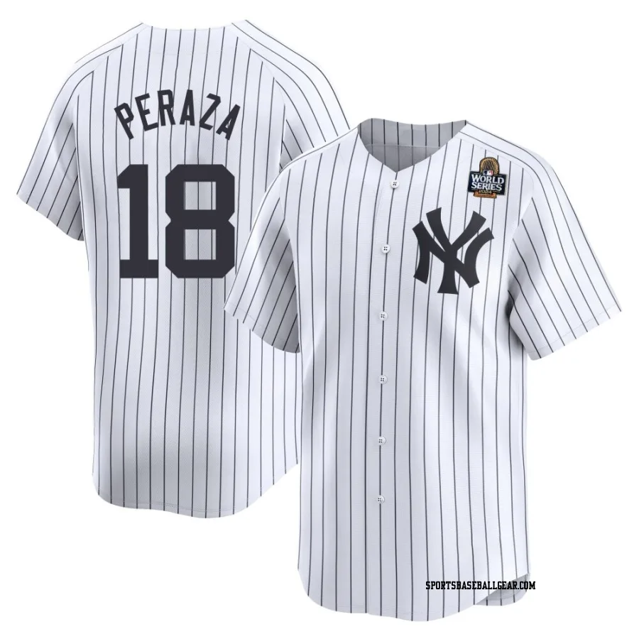 Oswald Peraza Youth New York Yankees White Limited Yankee Home 2024 World Series Jersey