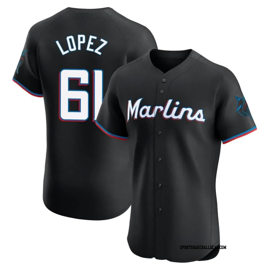 Otto Lopez Men's Miami Marlins Black Elite Alternate Vapor Premier Jersey