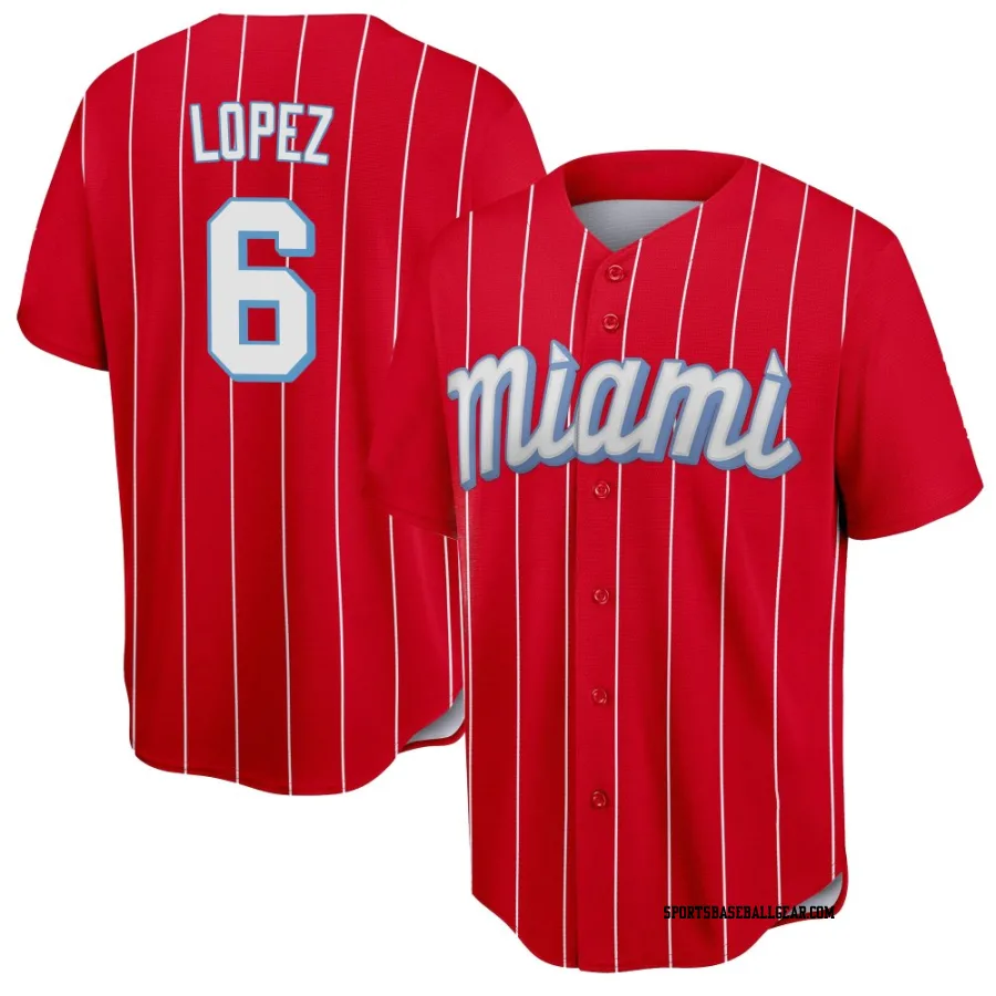 Otto Lopez Men's Miami Marlins Red Replica 2021 City Connect Jersey