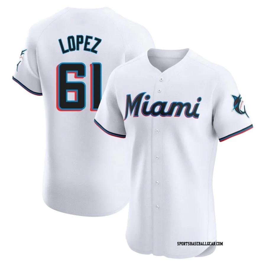 Otto Lopez Men's Miami Marlins White Elite Home Jersey