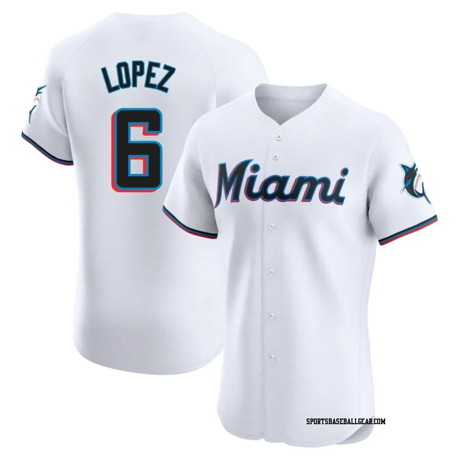 Otto Lopez Men's Miami Marlins White Elite Home Jersey