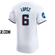 Otto Lopez Men's Miami Marlins White Elite Home Patch Jersey
