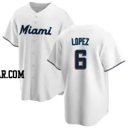 Otto Lopez Men's Miami Marlins White Replica Home Jersey