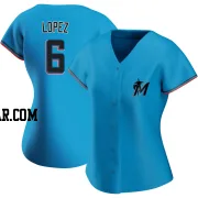Otto Lopez Women's Miami Marlins Blue Authentic Alternate Jersey