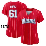 Otto Lopez Women's Miami Marlins Red Authentic 2021 City Connect Jersey