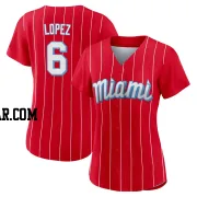 Otto Lopez Women's Miami Marlins Red Authentic 2021 City Connect Jersey