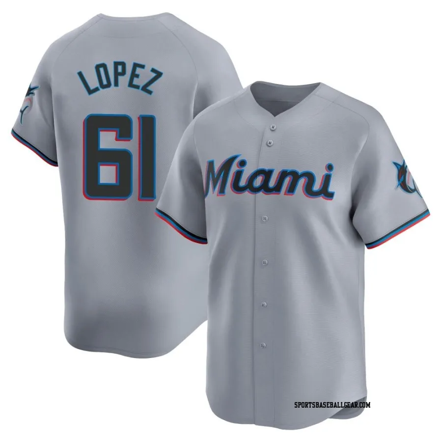 Otto Lopez Youth Miami Marlins Gray Limited Road Jersey