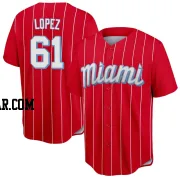 Otto Lopez Youth Miami Marlins Red Replica 2021 City Connect Jersey