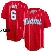 Otto Lopez Youth Miami Marlins Red Replica 2021 City Connect Jersey