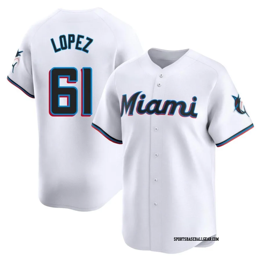 Otto Lopez Youth Miami Marlins White Limited Home Jersey