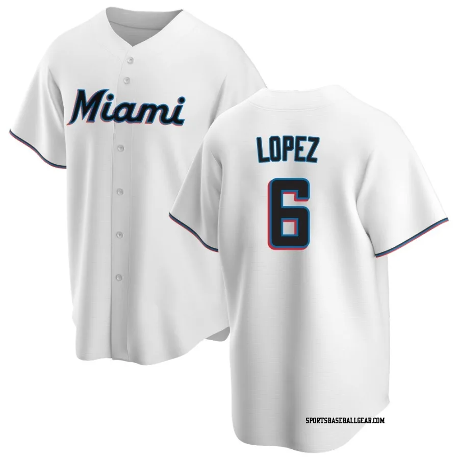 Otto Lopez Youth Miami Marlins White Replica Home Jersey