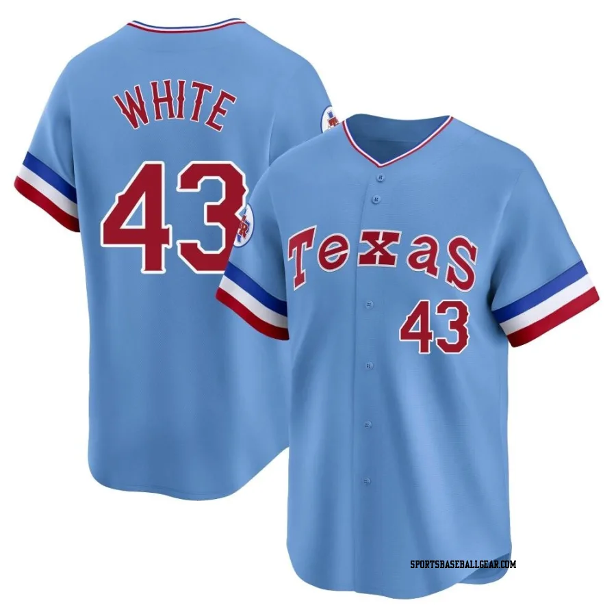 Owen White Men's Texas Rangers Light Blue Limited Cooperstown Collection Jersey