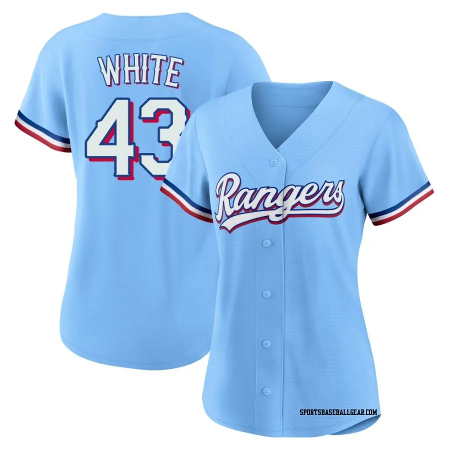 Owen White Women's Texas Rangers Light Blue Replica Alternate Jersey