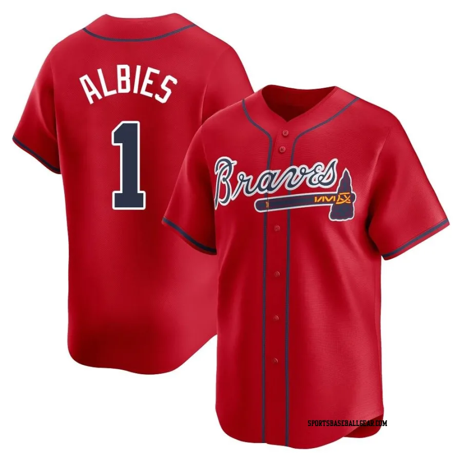 Ozzie Albies Men's Atlanta Braves Red Limited Alternate Jersey