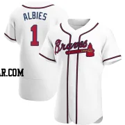 Ozzie Albies Men's Atlanta Braves White Authentic Home Jersey