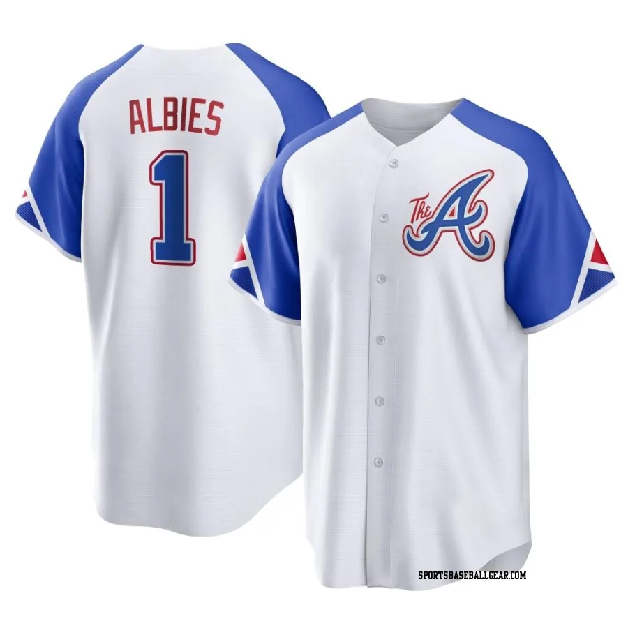 Ozzie Albies Men's Atlanta Braves White Replica 2023 City Connect Jersey