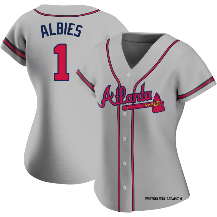 Ozzie Albies Women's Atlanta Braves Gray Authentic Road Jersey