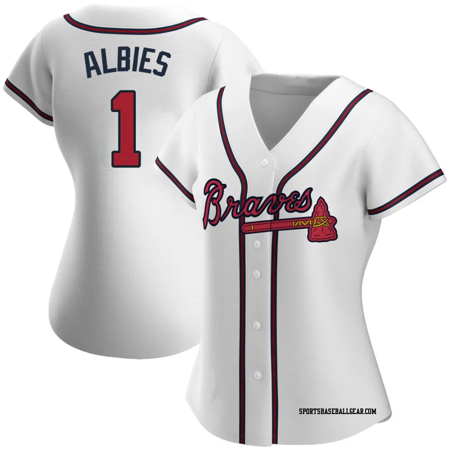 Ozzie Albies Women's Atlanta Braves White Replica Home Jersey