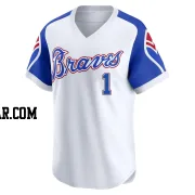 Ozzie Albies Youth Atlanta Braves White Limited Throwback Cooperstown Collection Jersey