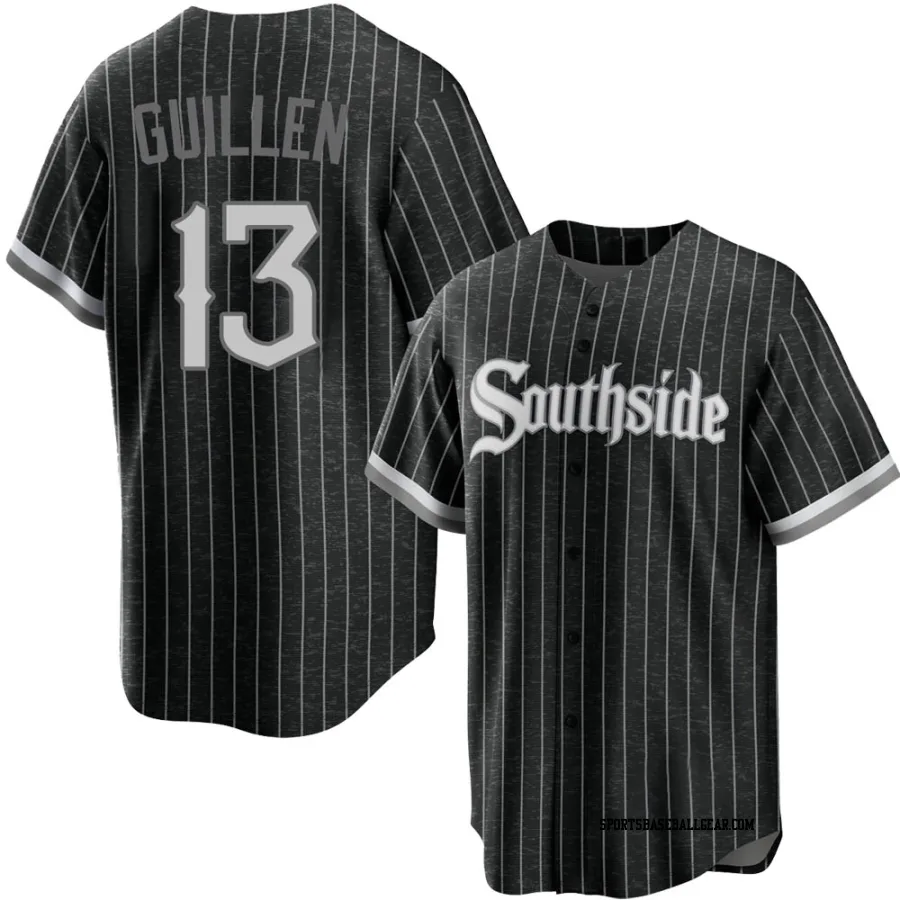 Ozzie Guillen Men's Chicago White Sox Black Replica 2021 City Connect Jersey