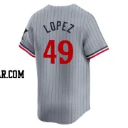 Pablo Lopez Men's Minnesota Twins Gray Limited Road Jersey