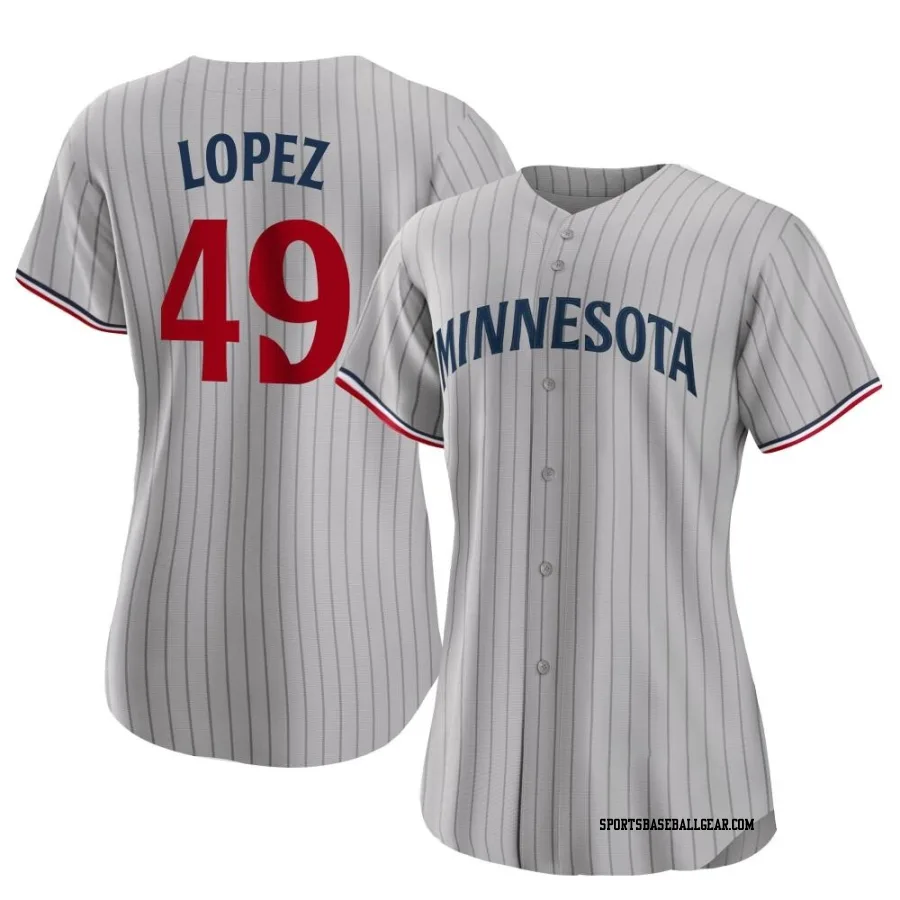 Pablo Lopez Women's Minnesota Twins Gray Authentic Road Jersey