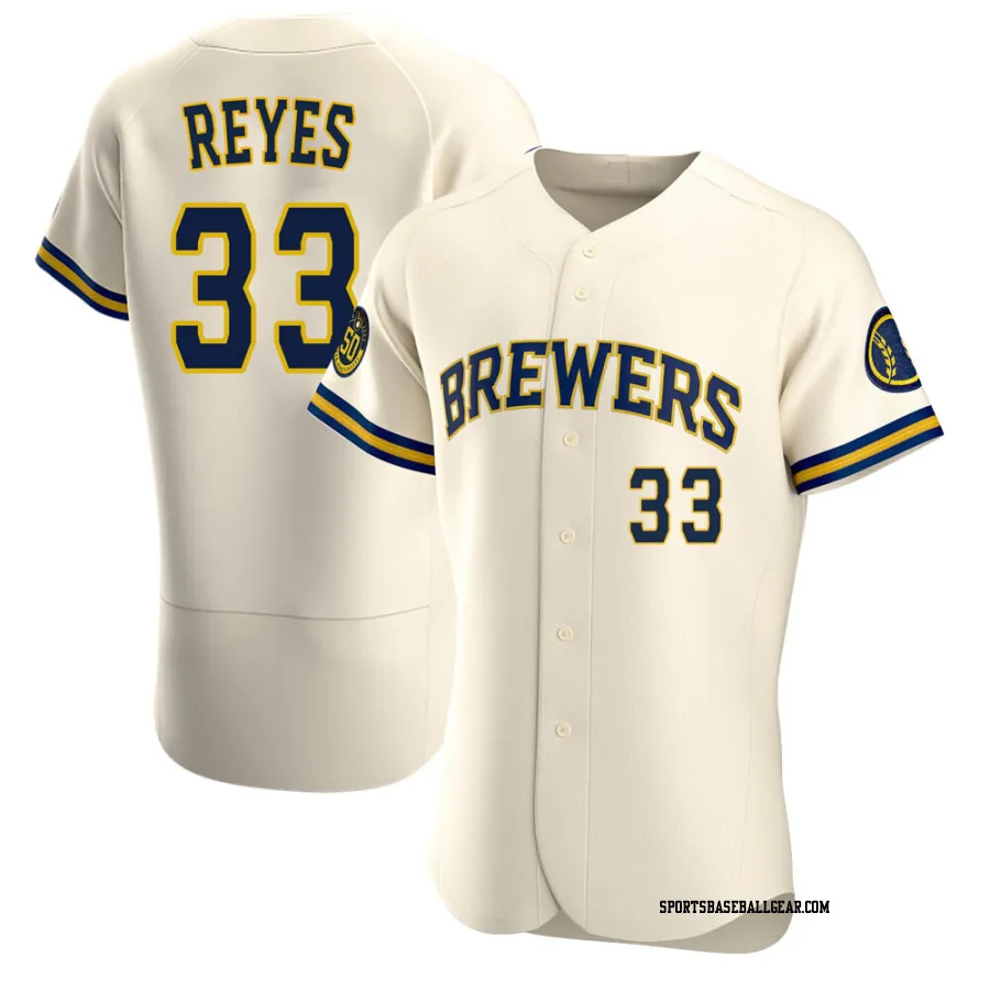 Pablo Reyes Men's Milwaukee Brewers Cream Authentic Home Jersey