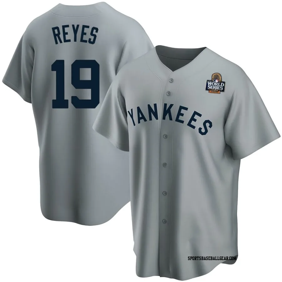 Pablo Reyes Men's New York Yankees Gray Replica Road Cooperstown Collection 2024 World Series Jersey