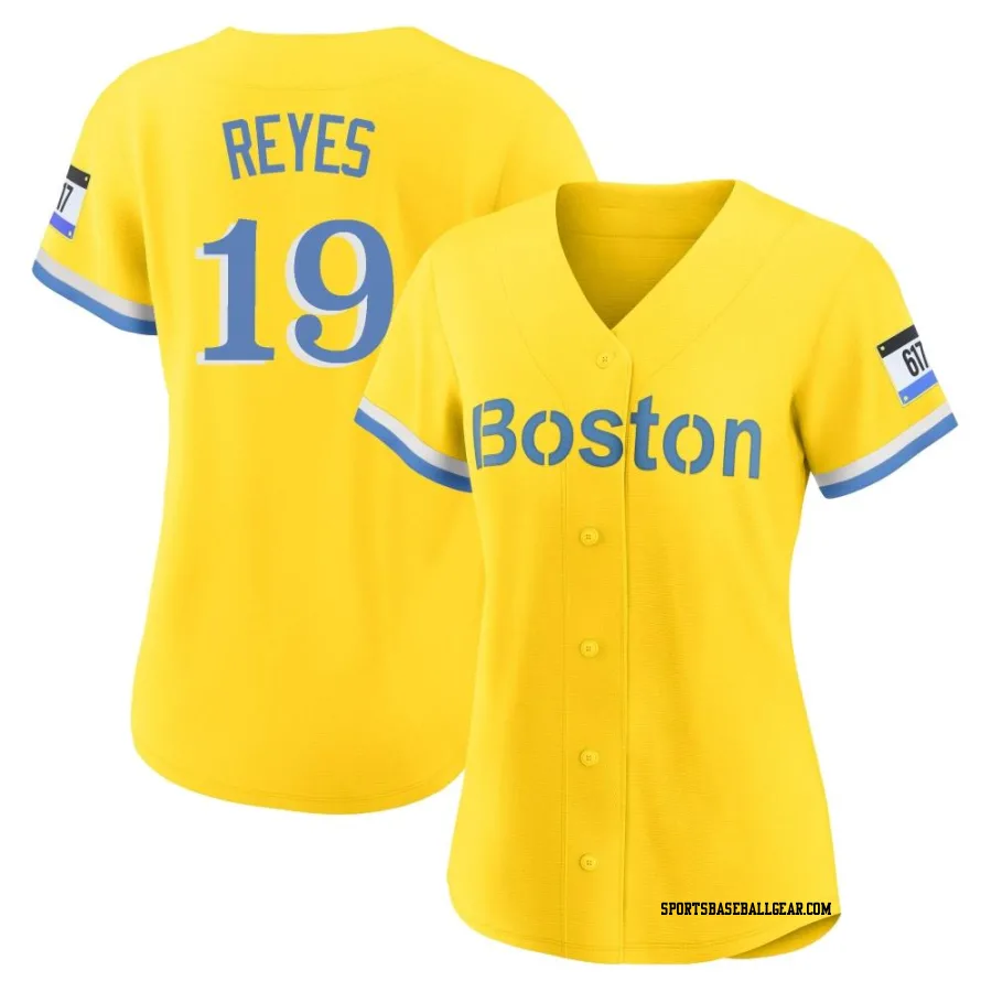 Pablo Reyes Women's Boston Red Sox Gold/Light Authentic Blue 2021 City Connect Player Jersey
