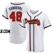 Pablo Sandoval Men's Atlanta Braves Gold Authentic White 2022 Program Jersey