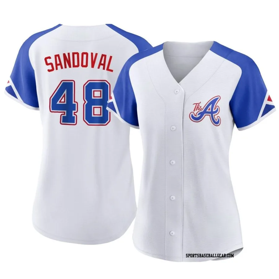 Pablo Sandoval Women's Atlanta Braves White Authentic 2023 City Connect Jersey