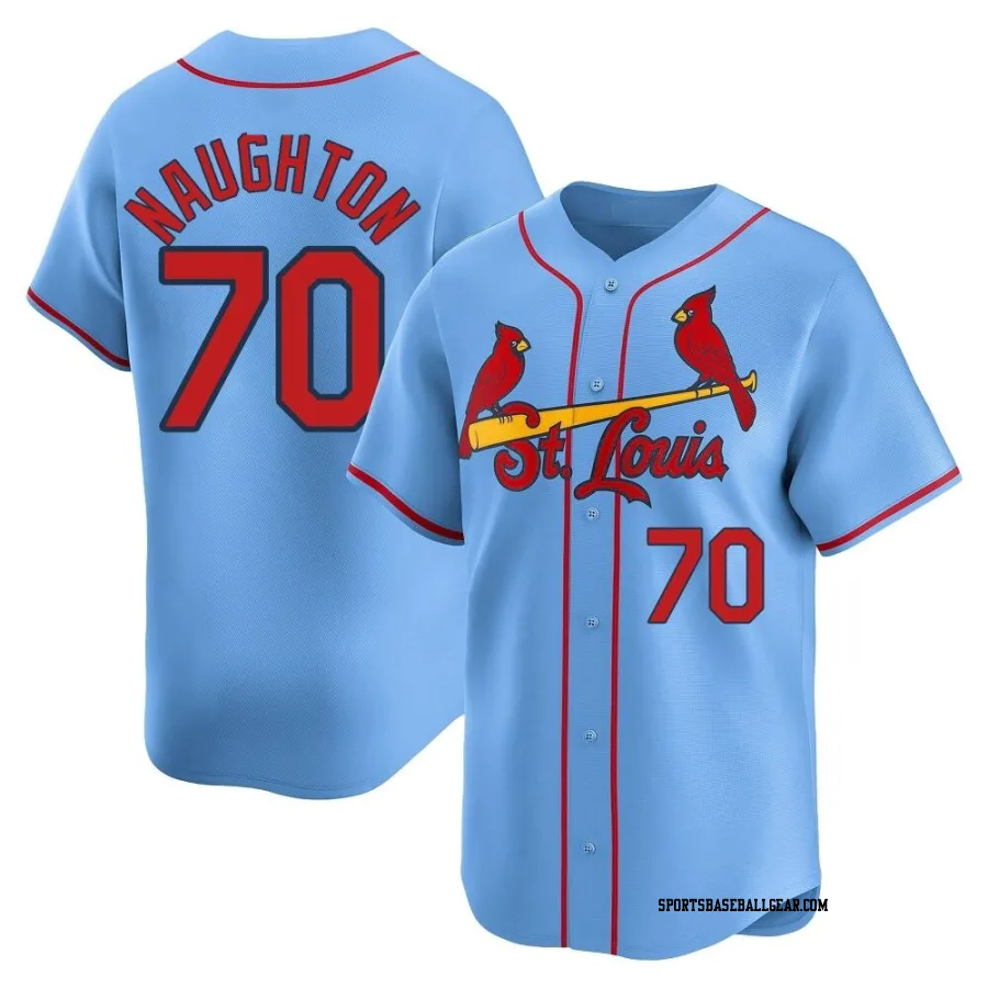 Packy Naughton Men's St. Louis Cardinals Light Blue Limited Alternate Jersey