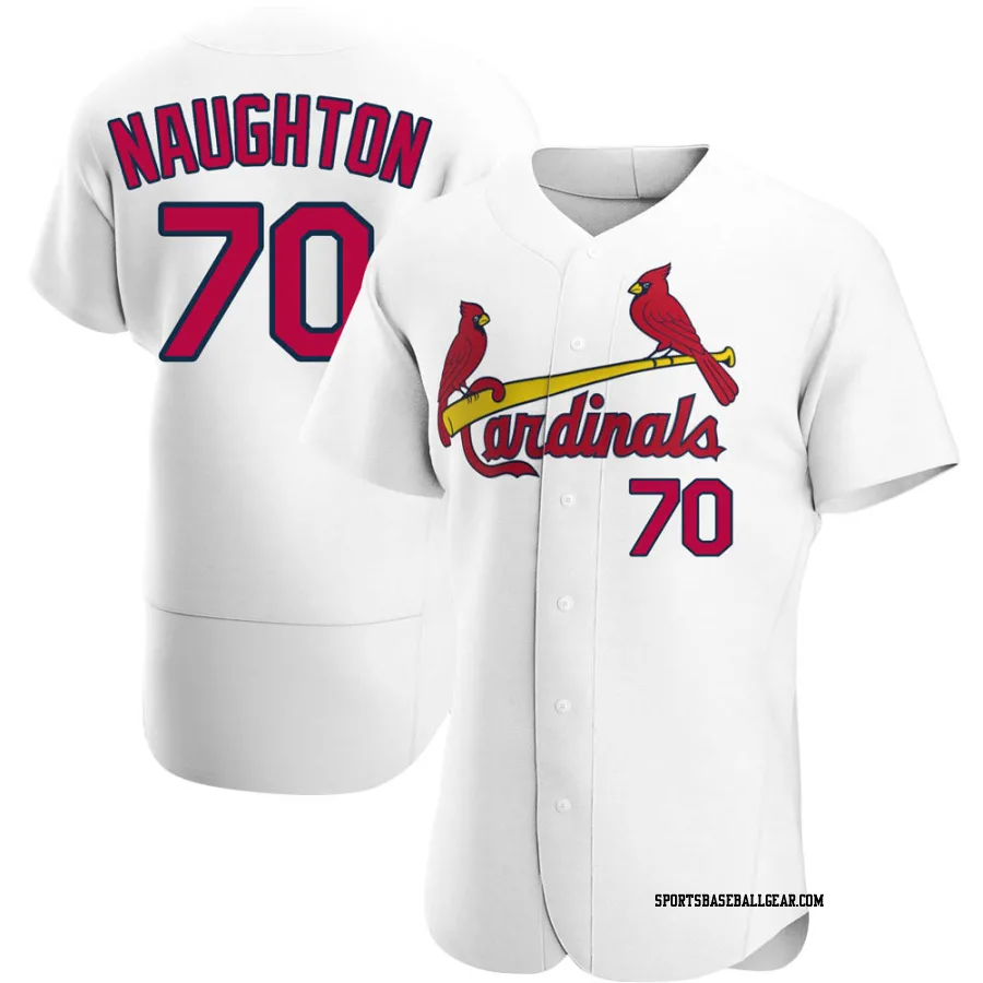Packy Naughton Men's St. Louis Cardinals White Authentic Home Jersey