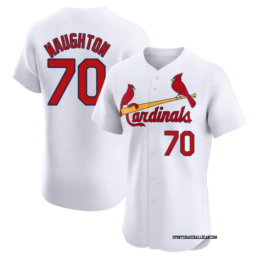 Packy Naughton Men's St. Louis Cardinals White Elite Home Jersey