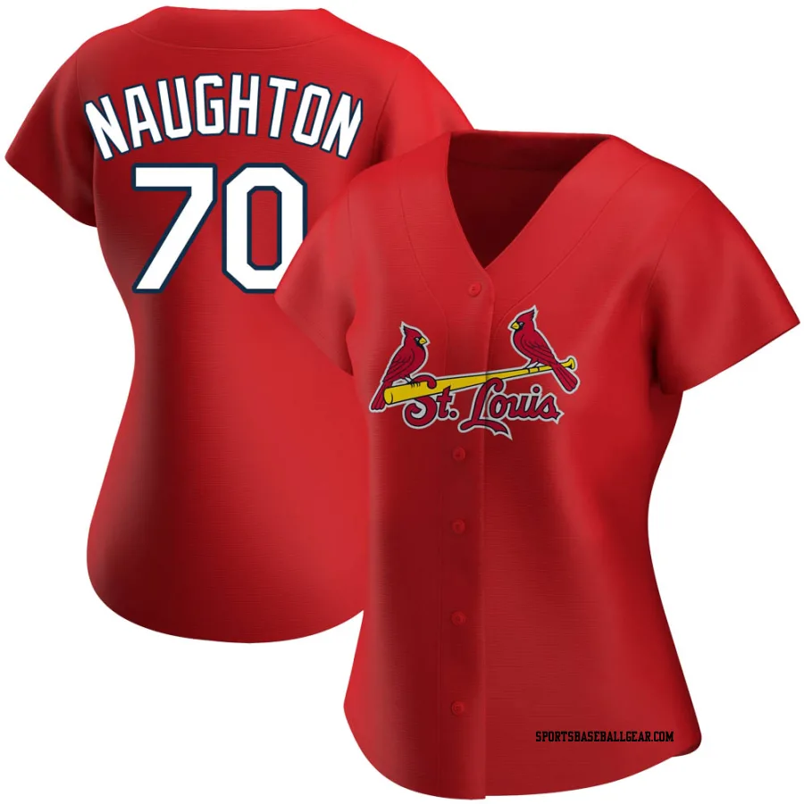 Packy Naughton Women's St. Louis Cardinals Red Authentic Alternate Jersey