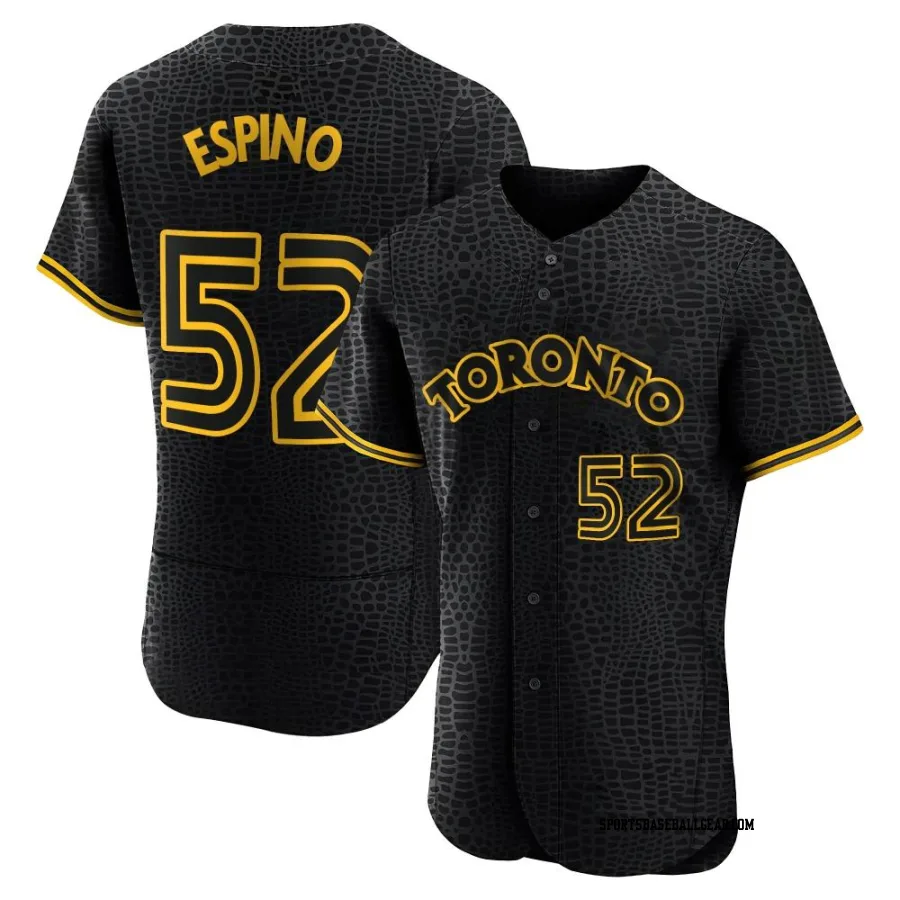 Paolo Espino Men's Toronto Blue Jays Black Authentic Snake Skin City Jersey