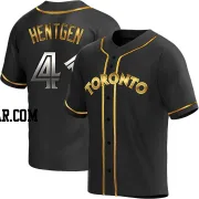 Pat Hentgen Men's Toronto Blue Jays Black Golden Replica Alternate Jersey