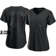 Pat Hentgen Women's Toronto Blue Jays Black Authentic Pitch Fashion Jersey